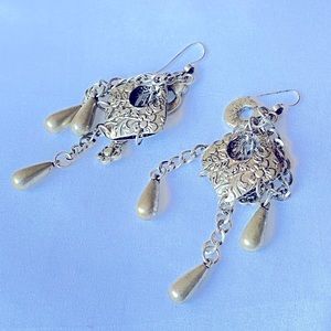 DUBAI Mall of the Emirates Ethnic Silver Chandelier Earrings